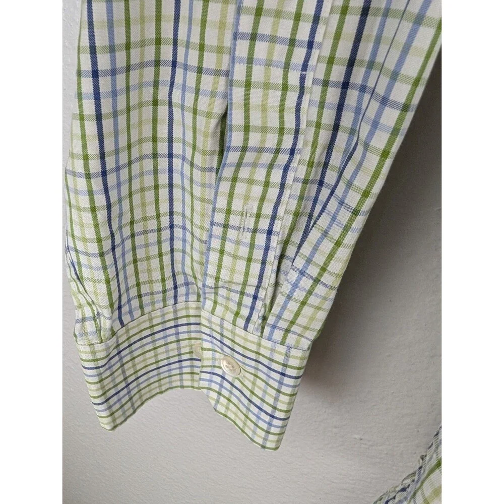 Banana Republic Button Up Blue‎ Yellow Check Long Sleeve Shirt XL
